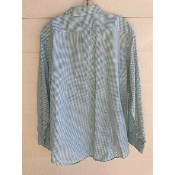 IZOD blue and white check Men's button up 2XL 100% Cotton - Picture 10 of 10